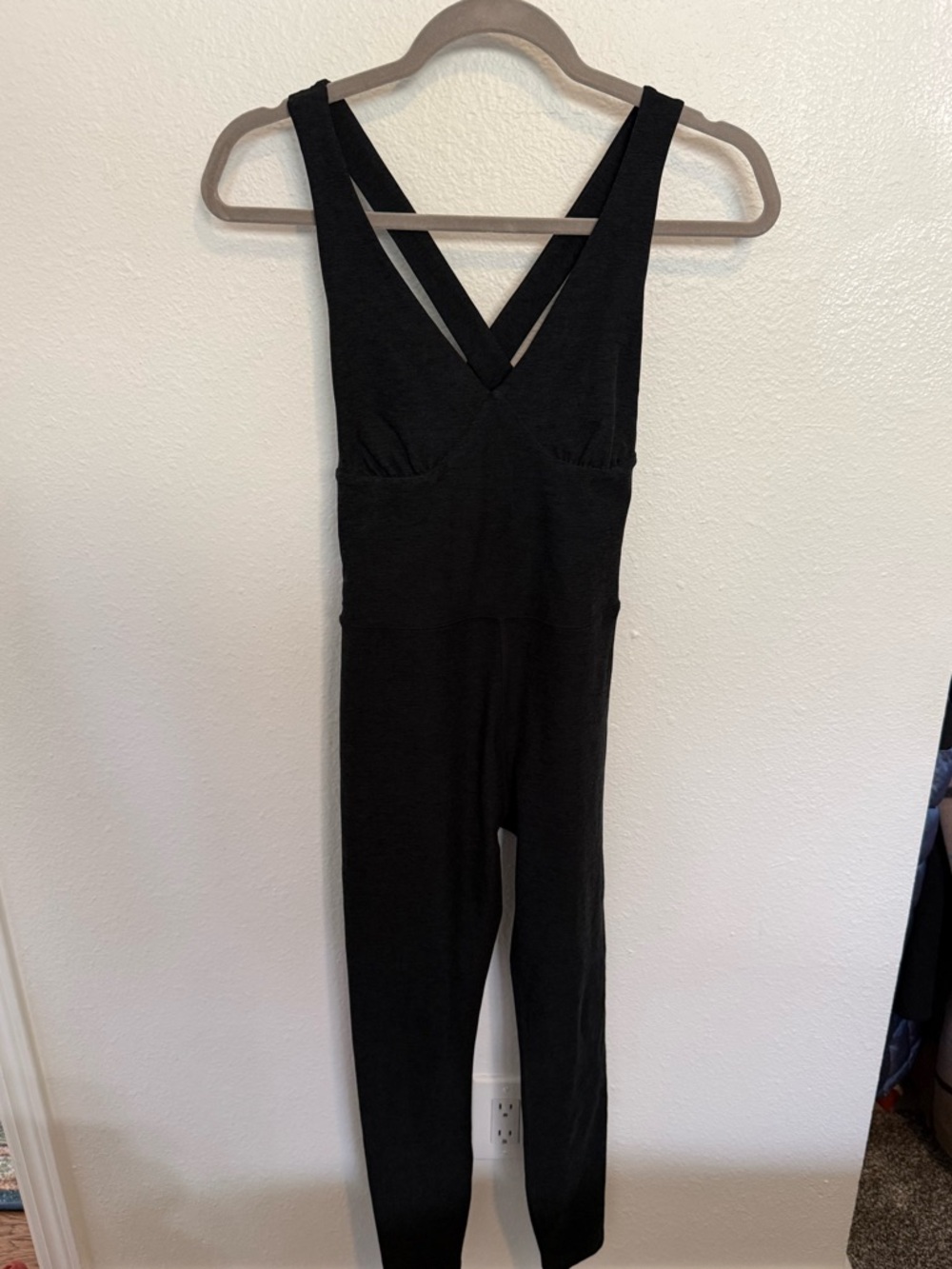 Beyond Yoga Black Cross-Back Jumpsuit